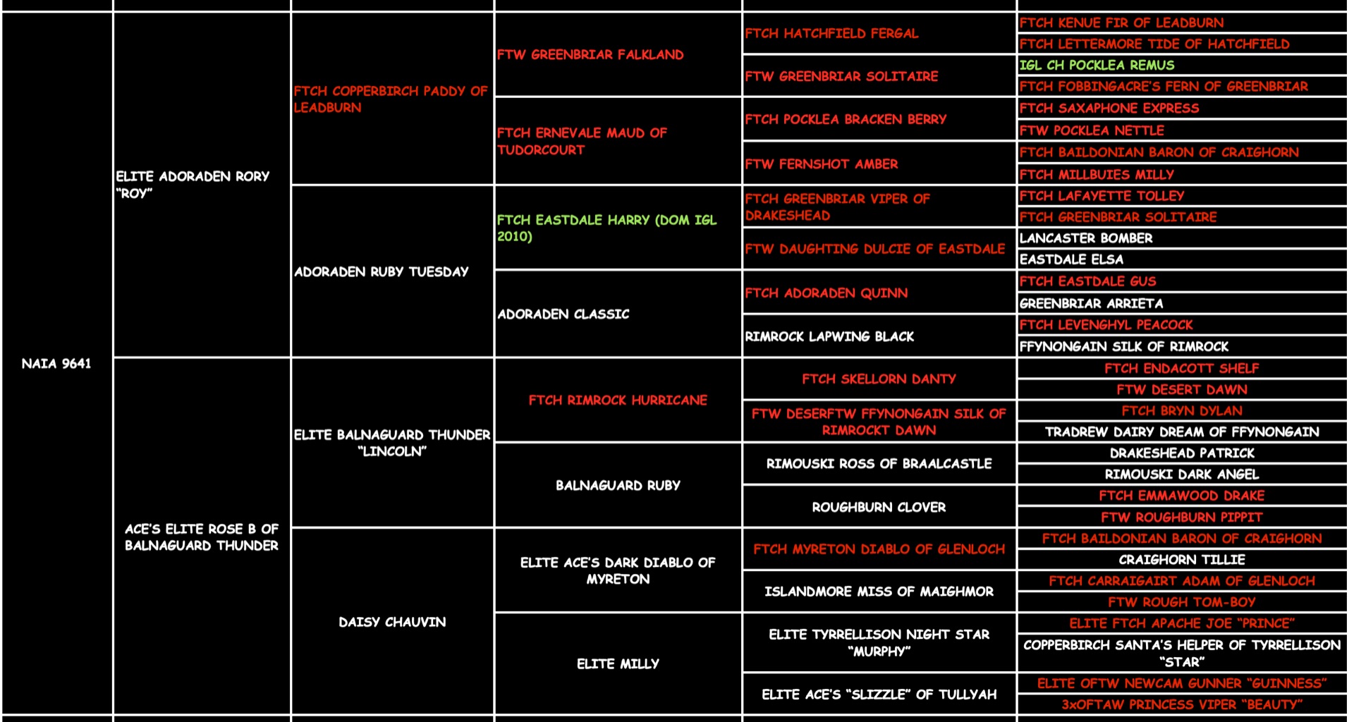 Naia Donnelly 26-1 pedigree