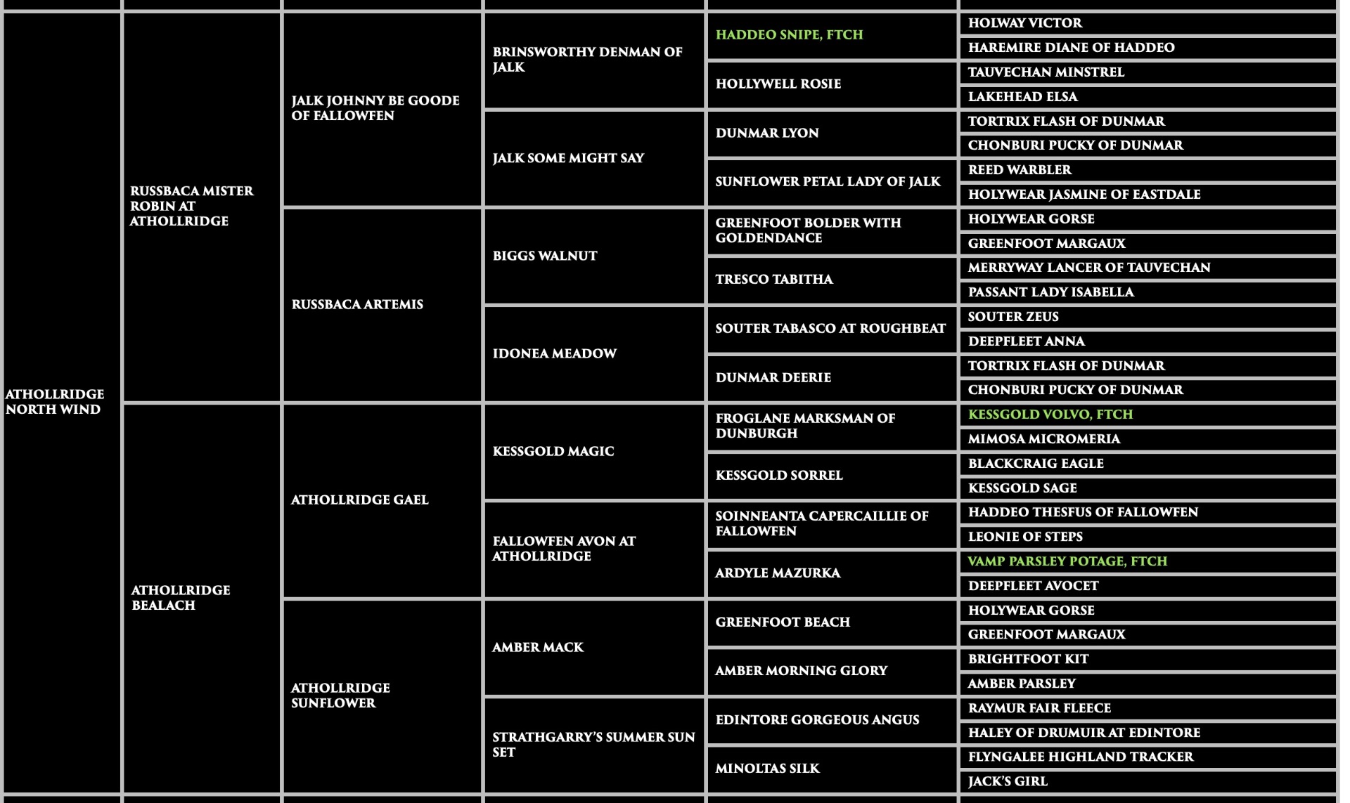 Nessi - Athollridge North Wind Pedigree